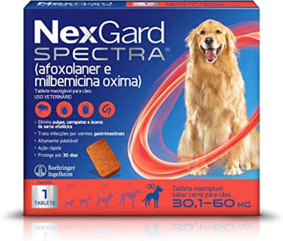 Nexgard Spectra Antipulgas e Carrapatos para Cães de 30,1 a 60kg, Marrom