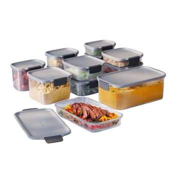 Electrolux Kit 14 Potes Herméticos de Plástico Cinza, 12,4L, Safelock