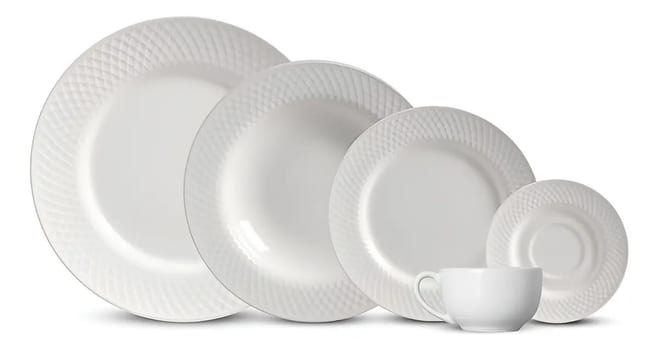 Aparelho De Jantar 30 Peças Split White Alleanza Cerâmica Cor Branco