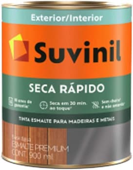 Tinta Suvinil para madeiras e metais esmalte brilhante seca rapido 0,9L - Branco - 53703721