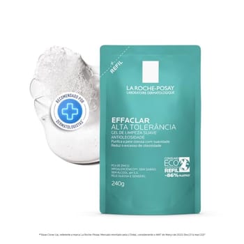 La Roche-Posay, Refil Gel de Limpeza Facial para Peles Mistas a Oleosas e Sensíveis Limpeza Profunda sem Ressecar, Effaclar Alta Tolerância, 240g