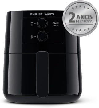 Fritadeira Airfryer Série 3000 Grill Edition, Philips Walita, com 4.1L de capacidade, Preta, 1400W, 220v - HD9202/90