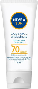 NIVEA SUN Protetor Solar Facial Toque Seco Antissinais FPS 70 40ml