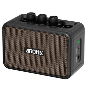 VEDO Amplificador de Guitarra Elétrica 5W Portátil com Bluetooth, Canais Clean e Overdrive, Bateria Recarregável, Alto-Falante Duplo, Ideal para