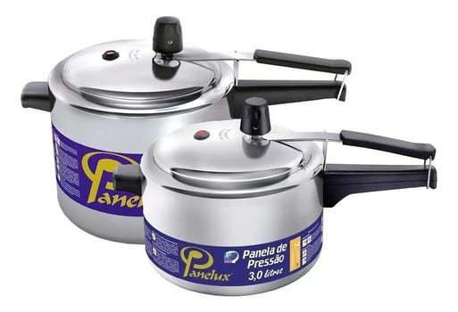 Kit 2 Panelas De Pressão 3,0 E 4,5 Lt Polida Classic Panelux Cinza