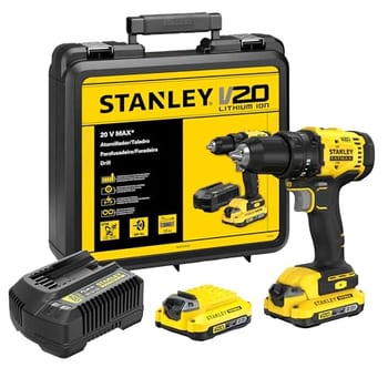 STANLEY Parafusadeira e Furadeira 13mm 20V SCD701D2K 2 Baterias 1 Carregador e Maleta