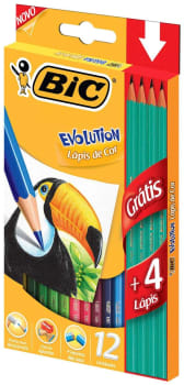 4 Kits Lápis de Cor BIC Evolution - 12 cores + 4 Lápis de Escrever - 902545