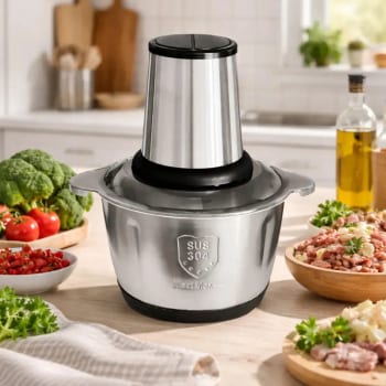 Multiprocessador E Triturador De Alimentos Elétrico Picador De 2 Litros Inox 110v Moedor De Alimentos Cortador De Carne... 127v Aço Inoxidável