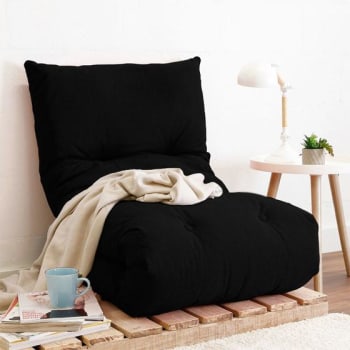 Futon Dobrável de Espuma Solteiro Preto - Emcompre - BF Colchões - Futon - Magazine {{route.pmdStoreName}}