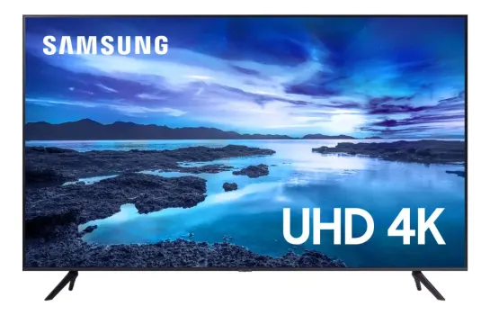 Smart TV Samsung 60" 4K UHD Bluetooth HDMI/USB Alexa/Google Assistant Tela Infinita Cinza Titan - UN60AU7700GXZD