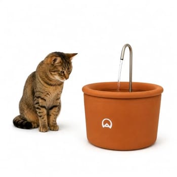 Bebedouro para Gatos, Fonte Bebedouro Aqua Ceramic USB 2,5 Litros para Gato e Cao, USB, Acessorios para Gatos e Caes, Filtro de Barro Agua Fresca