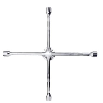 Chave de Roda Cruz Estrela 4 Bocas 17/19/21/23mm Aço Universal para Troca de Pneu Ferramenta Profissional para Carro Caminhonete SUV e Utilitários