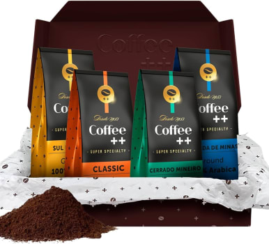 Kit Café Coffee Mais Clássico e Fazendas: Clássico 250g + 1 Chapada de Minas 250g + 1 Mantiqueira de Minas 250g + 1 Cerrado 250g