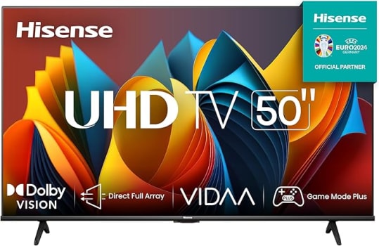 Hisense Smart TV UHD 4K DLED 50" Polegadas 50A6K com HDR10+ Dolby Vision Game Mode Controle por Voz Alexa Built-In AirPlay