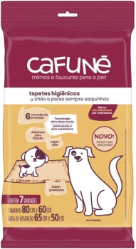 Tapete Higiênico Super Premium Cafuné 80cm x 60cm 7 Und, Cafuné