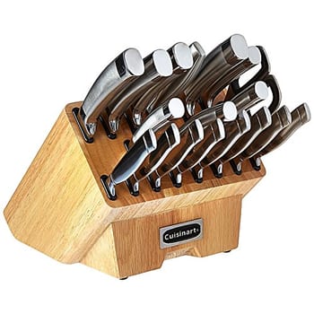 Conjunto de Facas Normandy Cuisinart 19 Peças em Aço Inoxidável com Porta Faca de Madeira