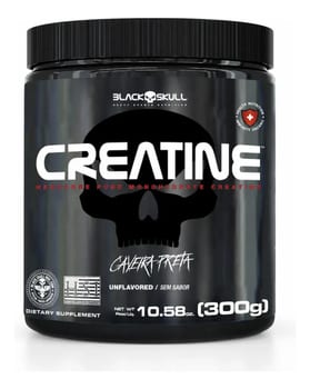 Creatina Monohidratada Black Skull 300g Sem Sabor