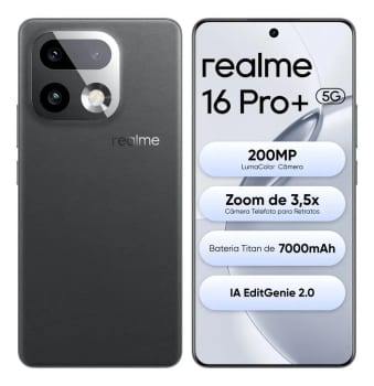 Smartphone Celular Realme 16 Pro+ 512gb 12gb Ram (+ 14 virtual ram boost) 5g Dual Sim, Câmera Lumacolor 200 Mp, SnapDragon 7 Gen4 Rocket, 7000mah