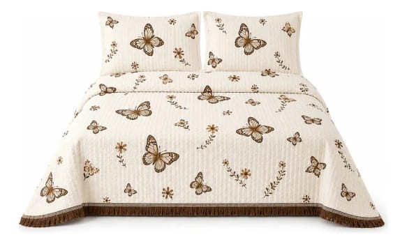 Colcha Cobre Leito Size King Piquet Hotel Sstextil Borboleta