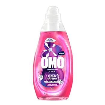 Lava-Roupas Líquido Omo Ciclo Rápido Ação Cuidado Frasco 1,4l