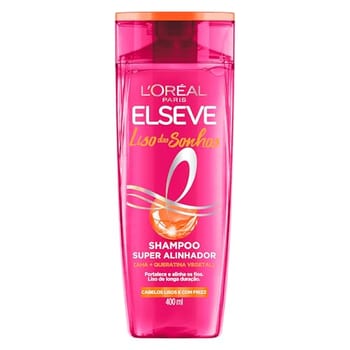 L'Oréal Paris Elseve Liso dos Sonhos Shampoo Super Alinhador, com Queratina Vegetal e AHA, Alinhamento Capilar em Casa, Controle de Frizz e Liso de