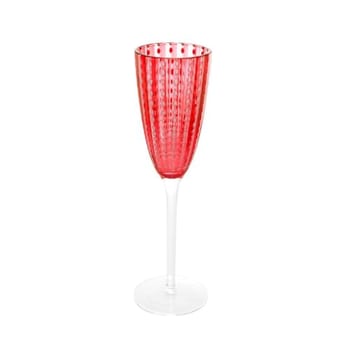 WOLFF - Conjunto 2 Taças para Champanhe Orquídea, Vidro Vermelho, 200ml
