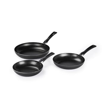 Kit de Frigideiras Rochedo Basic 3 Peças - 18cm, 20cm e 24cm - Antiaderente Durável, Fácil de Limpar e Compatível com Fogões a Gás e Elétricos
