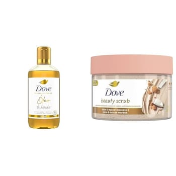 Kit Dove Hidratação Corporal Coco: Óleo de Banho Glicerinado 240ml + Esfoliante Beauty Scrub 280g