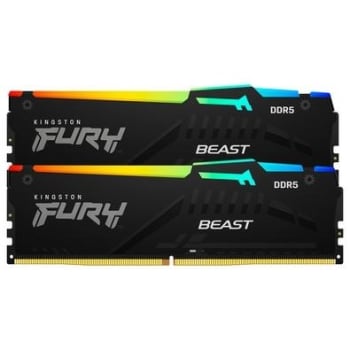 Memória RAM Kingston Fury Beast RGB 64GB (2x32GB) 5600MHz DDR5 CL40 para Intel XMP Preto - KF556C40BBAK2-64