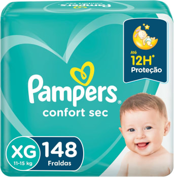 Fralda Pampers Confort Super Sec XG - 148 Unidades