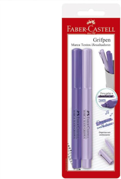 Caneta Marca Texto, Faber-Castell, Grifpen, SM/MTVRZF, 2 Unidades, Roxo Neon/Pastel