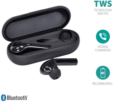 Fone de Ouvido Bluetooth Easy W2 TWS - Preto