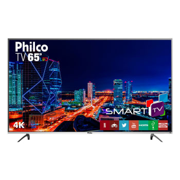Smart TV LED 65" Philco PTV65f60DSWN Ultra HD 4k com Conversor Digital 3 HDMI 2 USB Wi-Fi 60Hz - Preta