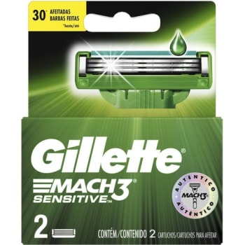 Carga Para Aparelho De Barbear Gillette Mach 3 Sensitive – 2 Unidades