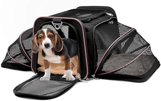 Bolsa Transporte para Pet Expansível Viagem Rosa