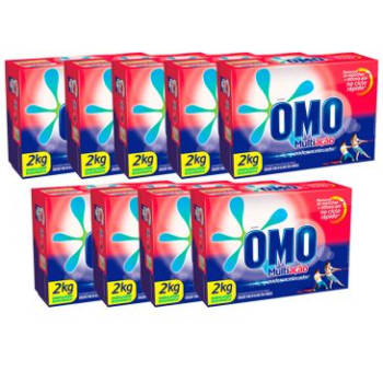 LEVE + PAGUE - : Kit Promocional 9 unidades - Detergente em Pó OMO MULTIAÇÃO 2KG