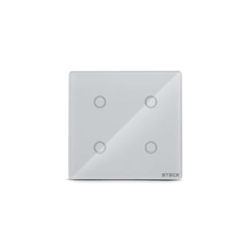 Steck, Interruptor Inteligente 4X4", Touch Wi-Fi Steck Ambiente Conectado, 4 Módulos, Bivolt, Branco