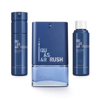 Combo Quasar Rush: Desodorante Colônia 100ml + Body Spray 100ml + Refil 100ml