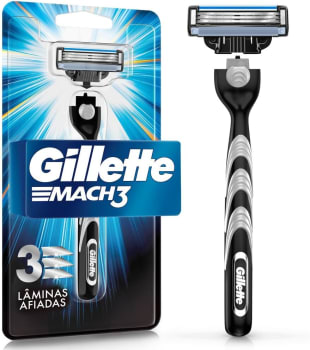 Gillette Mach3 Aparelho de Barbear Recarregável com 3 Lâminas Afiadas por Mais Tempo 1 Ud