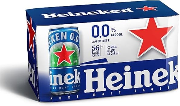 Cerveja Heineken Zero Lata 269ml Pack com 8 Unidades