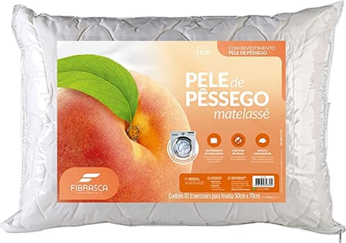 Travesseiro Pele De Pessego Matelasse Para Fronhas Revestimento Poliester Fibrasca Branco 50x70 Cm