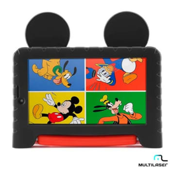 Tablet Multilaser Mickey Mouse Plus Preto com 7”, Wi-Fi, Android 8.1, Processador Quad-Core 1.5 GHz e 16GB