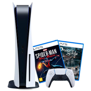 Console Sony PlayStation 5 + Jogo Demon´s Soul´s + Jogo Marvel´s Spider-Man: Miles Morales