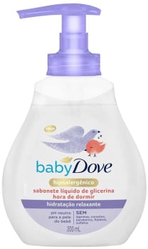 2 Unidades - Sabonete Líquido de Glicerina Hidratação Relaxante Dove Baby Hora de Dormir Frasco 200ml