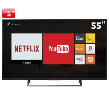 Smart TV LED 55" HDR Ultra HD 4K Sony KD-55X705E BR6 com YouTube™ integrado