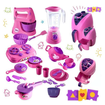 Kit Completa Cozinha Infantil 27 Pçs Brinquedo Faz De Conta - UNOTOYS - Cozinha Infantil / de Brinquedo