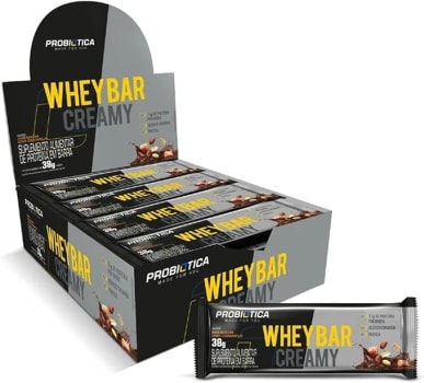 Probiótica Whey Bar Creamy - 12 Unidades 38G Amendoim Com Caramelo -