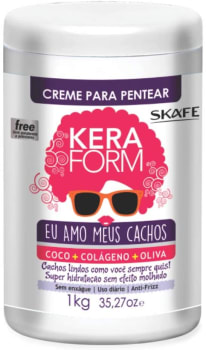 2 Unidades - Creme para Pentear Keraform Eu Amo Meus Cachos - Skafe