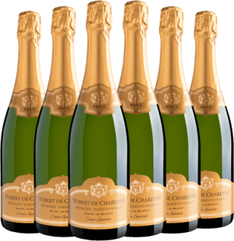 Kit 6 Hubert de Charenne Methode Traditionnelle Cuvée Spéciale Brut por R$79,90 cada garrafa