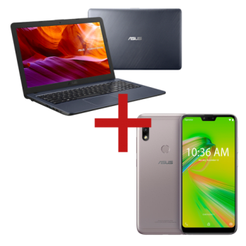 Notebook X543UA-GO2196T Cinza Escuro + Zenfone Max Plus (M2) 3GB/32GB Prata
